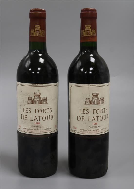 Two bottles of Les Fort de la Tour, Pauillac, 1988